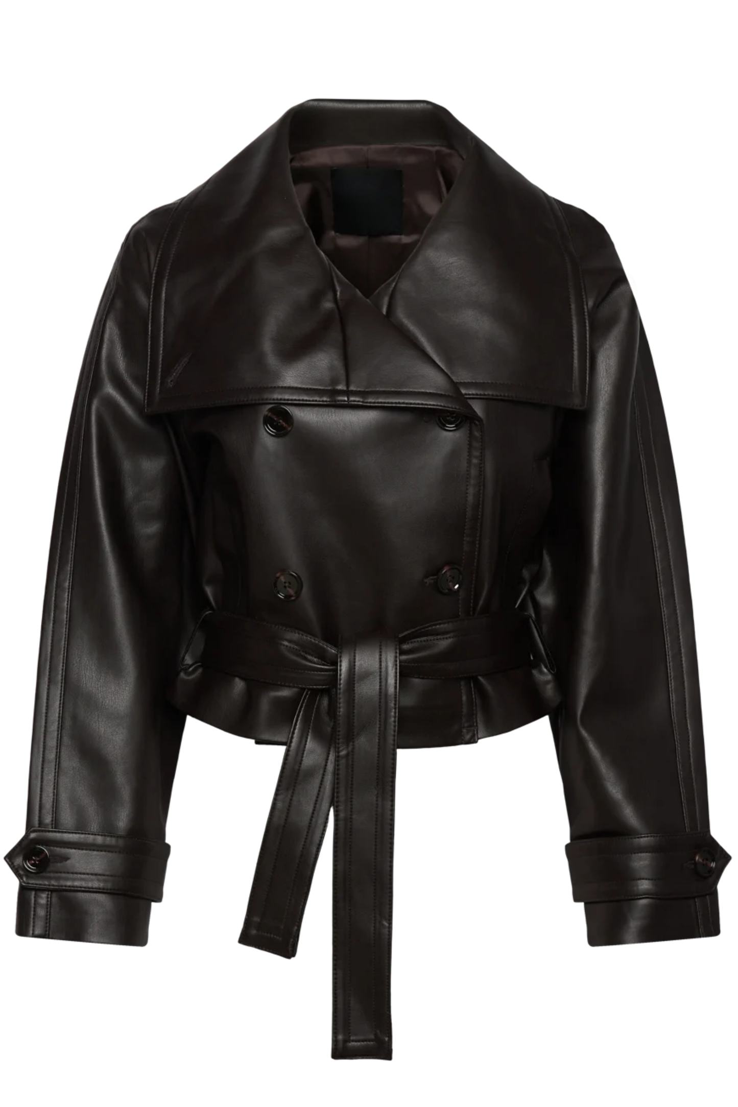 La Nera – Veste ceinturée en similicuir