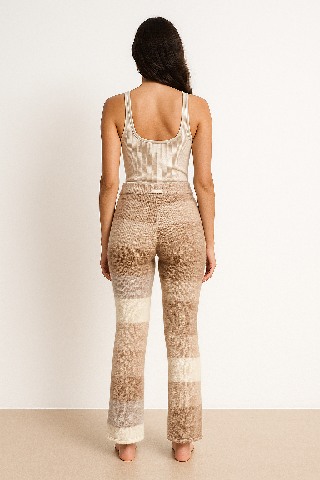 Linea - Pantalon en maille à rayures