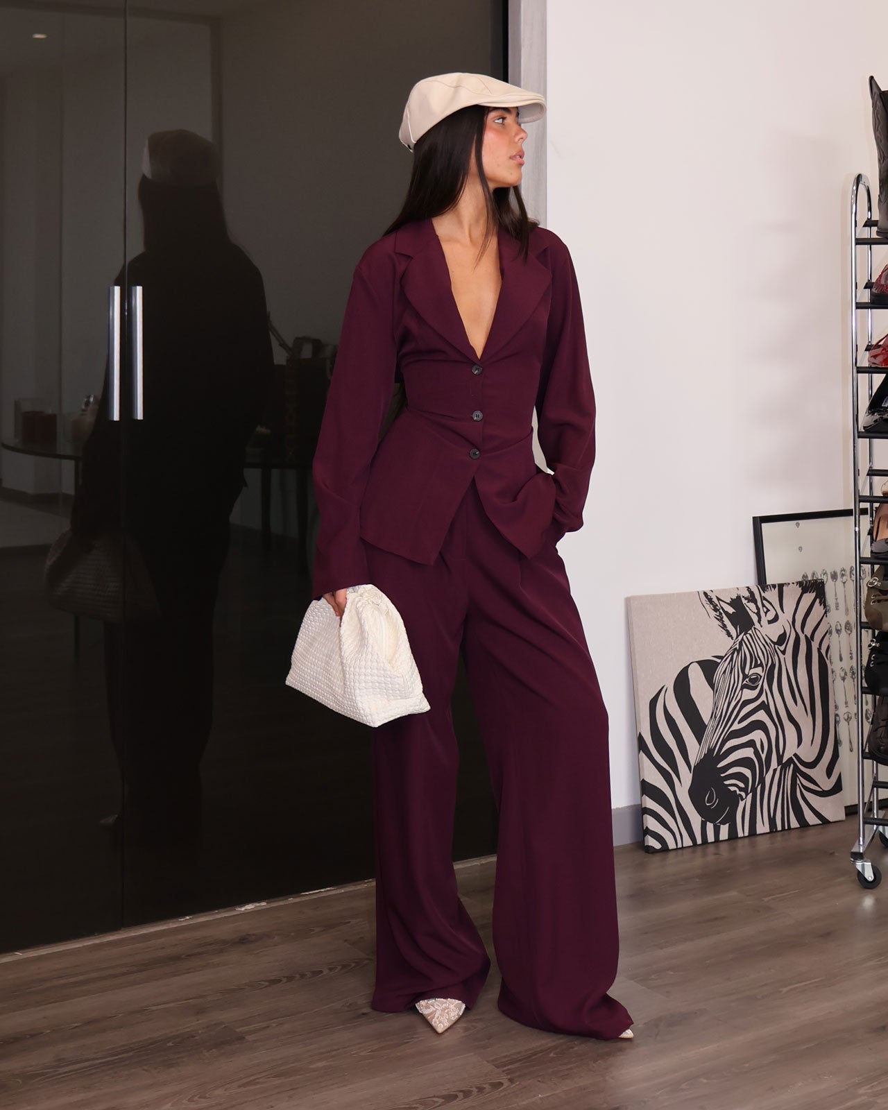 Amara - Ensemble tailleur bordeaux