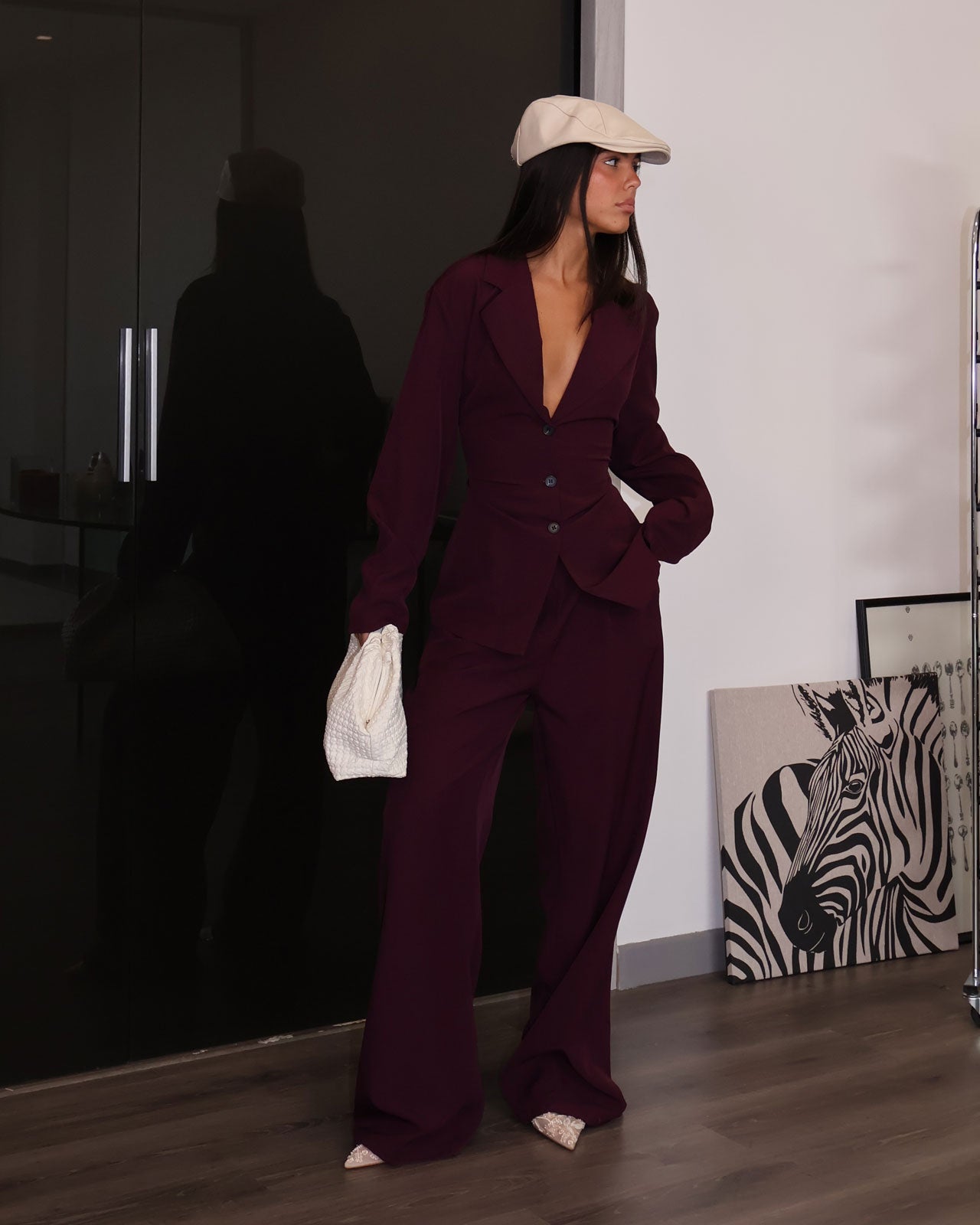 Amara - Ensemble tailleur bordeaux