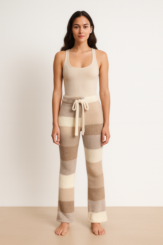 Linea - Pantalon en maille à rayures